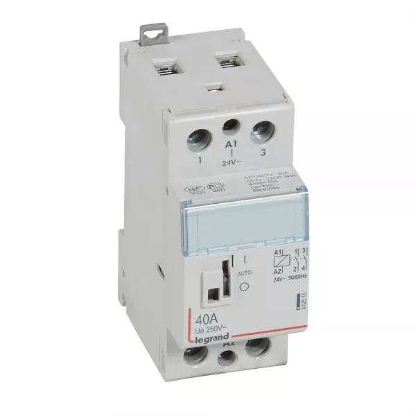 legrand-contacteur de puissance cx� commande manuelle 24v~ - 2p 250v~ - 40a - 2f - 2 mod (412515)