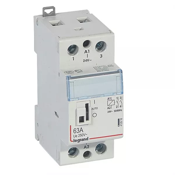 legrand-contacteur de puissance cx� commande manuelle 24v~ - 2p 250v~ - 63a - 2f - 2 mod (412516)