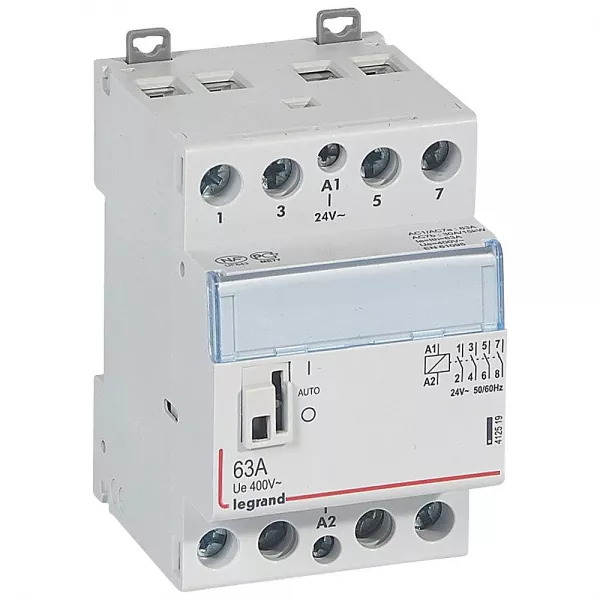 legrand-contacteur de puissance cx� commande manuelle 24v~ - 2p 400v~ - 63a - 4f - 2 mod (412519)