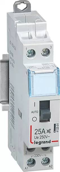 legrand-contacteur domestique cx� silencieux bobine 230v~ -2p 250v~ 25a 2f - 1 module (412501)