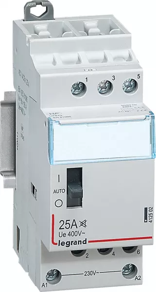 legrand-contacteur domestique cx� silencieux bobine 230v~ -3p 400v~ 25a - 3f -2 modules (412502)