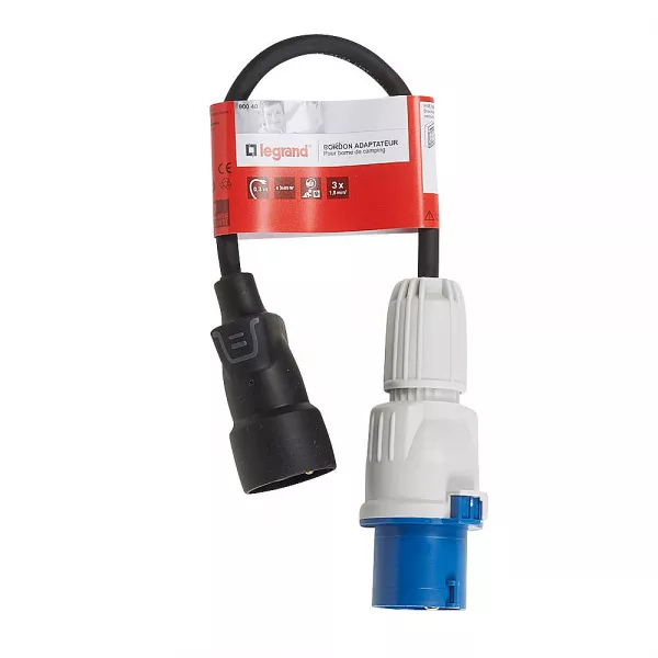 legrand-cordon adaptateur pour borne de camping longueur 0,3m - avec �tiquette gencod (090040)