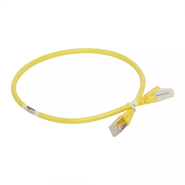 legrand-cordon cat�gorie 6a s/ftp pvc jaune - 0.3m (051848)