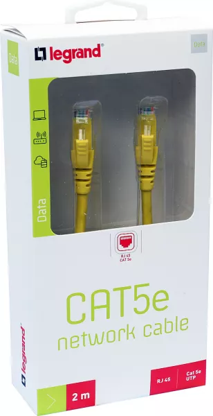 legrand-cordon ethernet cat.5e u/utp pvc - 2m (090995)
