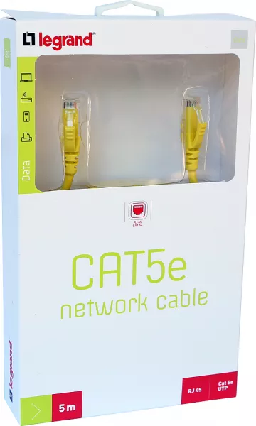 legrand-cordon ethernet cat.5e u/utp pvc - 5m (090996)