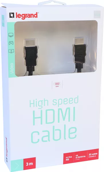 legrand-cordon ethernet hdmi high speed - longueur 3m (090984)
