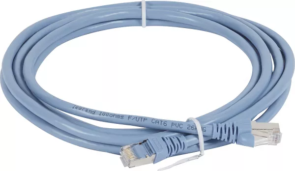 legrand-cordon linkeo cat�gorie6 ftp - pvc bleu/vert - longueur 3m (632762)