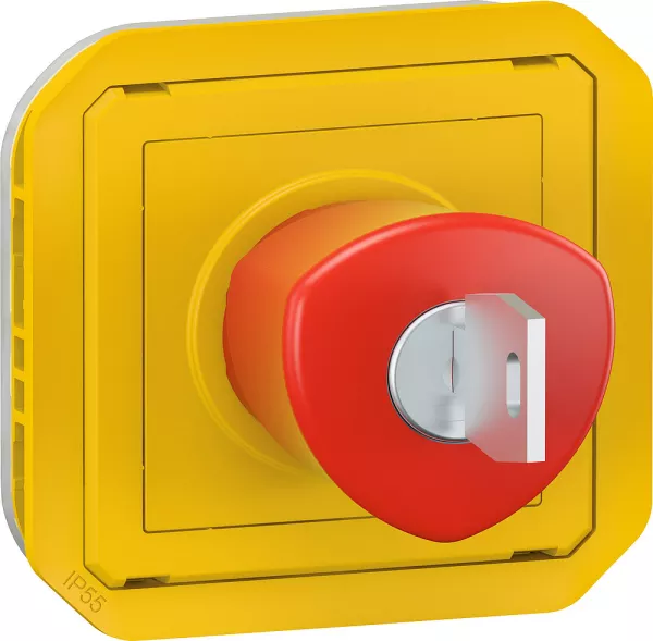 legrand-coup de poing d\'urgence d�verrouillage � cl� plexo composable jaune (069548l)