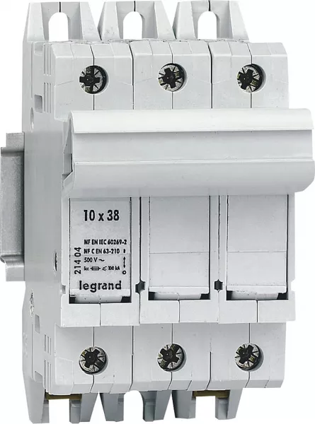 legrand-coupe-circuit sectionnable sp38 pour cartouche industrielle 10x38mm - 3p (021404)