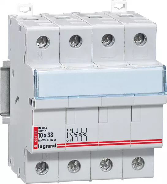 legrand-coupe-circuit sectionneur - 3p+n - cartouche cylind ind 10x38 - 500 v~ (005848)