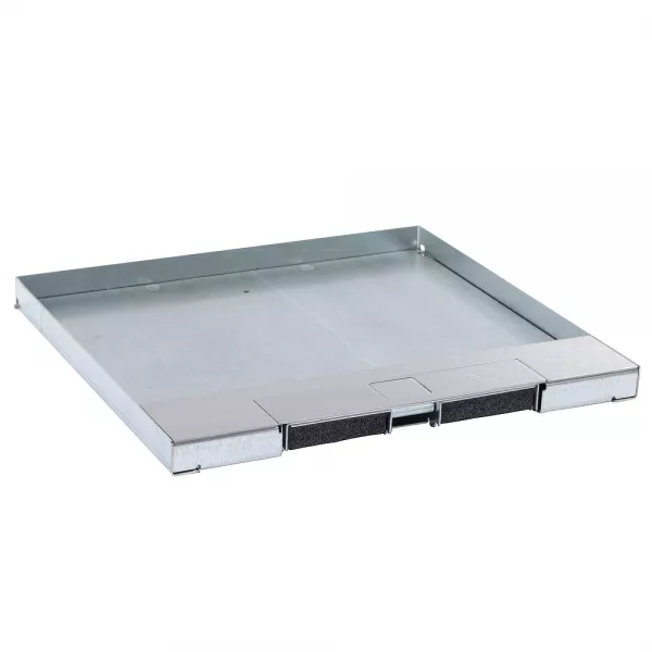 legrand-couvercle m�tal rev�tement inox boite de sol version affleurante 16/24 modules (088105)