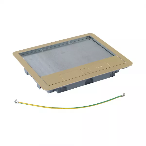 legrand-couvercle m�tal rev�tement laiton pour boite de sol standard 12/18 modules (088007)