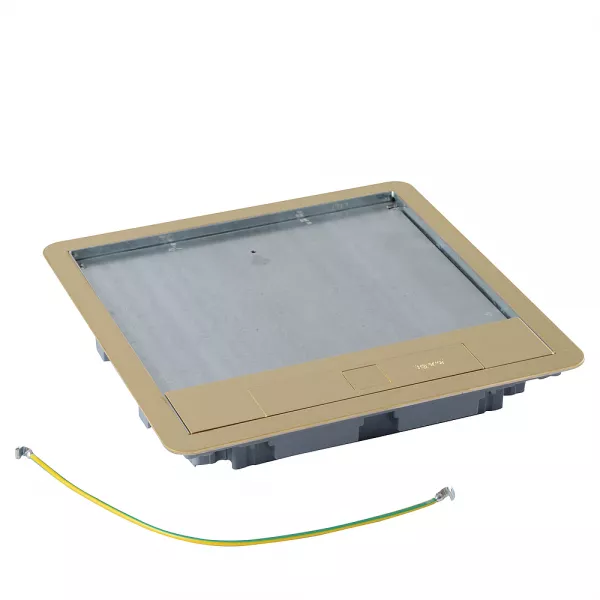 legrand-couvercle m�tal rev�tement laiton pour boite de sol standard 16/24 modules (088008)