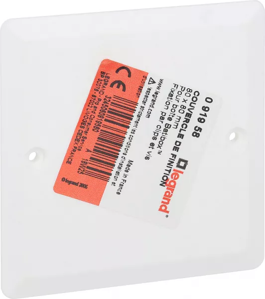 legrand-couvercle pour bo�te � encastrer batibox ma�onnerie 80x80mm sans vis (091958)