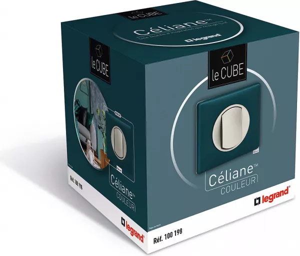 legrand-cube c�liane \ les couleurs\  40 prises surface + 10 inters blanc/titane + plaques (100198)