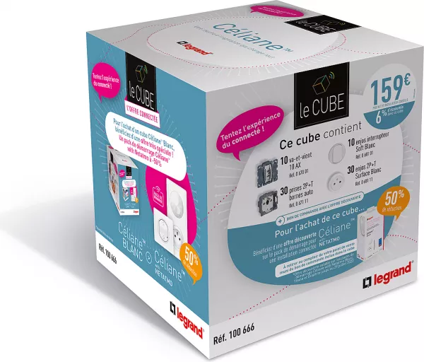 legrand-cube c�liane \ printemps 2022\  blanc (100666)