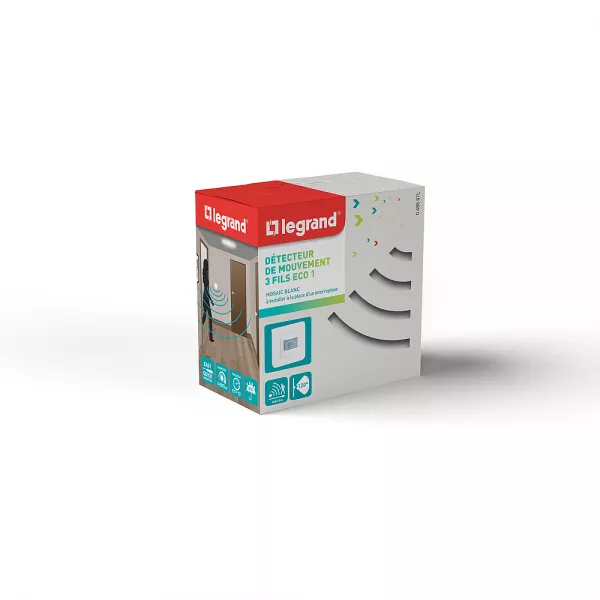legrand-d�tecteur de mouvements eco 1 avec plaque mosaic - 3 fils - blister (048897l)