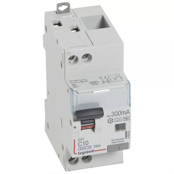 legrand-disj dif monobloc dx�6000 10ka arriv�e haute/d�part bas vis u+n 10a typef 300ma (410882)
