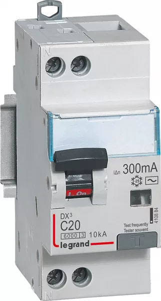 legrand-disj dif monobloc dx�6000 10ka arriv�e haute/d�part bas vis u+n 20a typef 300ma (410884)