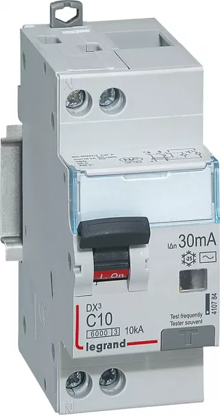 legrand-disj. diff monobloc dx�6000 10ka arriv�e haut/d�part bas vis u+n 10a typeac 30ma (410784)