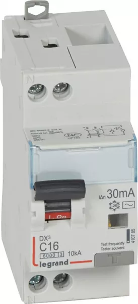 legrand-disj. diff monobloc dx�6000 10ka arriv�e haut/d�part bas vis u+n 16a typeac 30ma (410785)