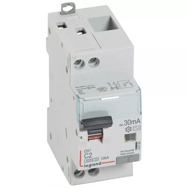 legrand-disj. diff monobloc dx�6000 10ka arriv�e haute/d�part bas vis u+n 2a typeac 30ma (410782)