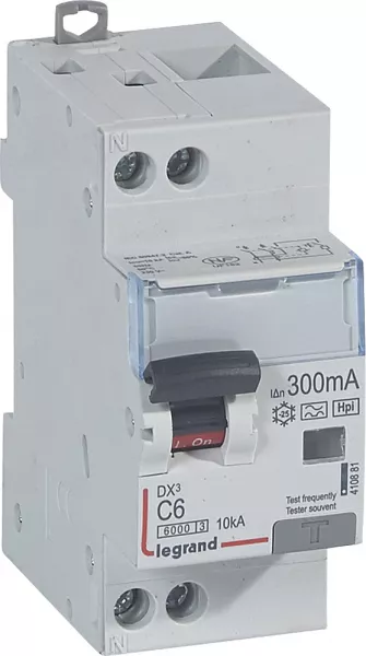 legrand-disj diff monobloc dx�6000 10ka arriv�e haute/d�part bas vis u+n 6a typef 300ma (410881)