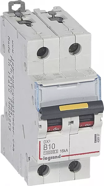 legrand-disj. dx� 1000ka 16ka arriv�e haute/d�part bas � vis 10a -courbe b -2 modules (408957)