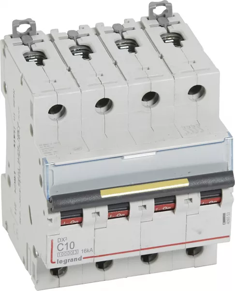 legrand-disj. dx� 1000ka 16ka arriv�e haute/d�part bas � vis 10a -courbe c -4 modules (409353)