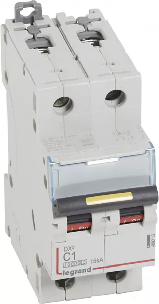 legrand-disj. dx� 1000ka 16ka arriv�e haute/d�part bas � vis 1a -courbe c -2 modules (409213)