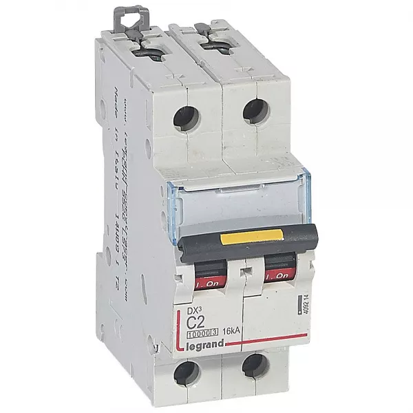 legrand-disj. dx� 1000ka 16ka arriv�e haute/d�part bas � vis 2a -courbe c -2 modules (409214)