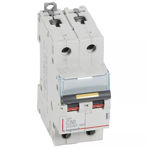 legrand-disj. dx� 1000ka 16ka arriv�e haute/d�part bas � vis 50a -courbe c -2 modules (409226)