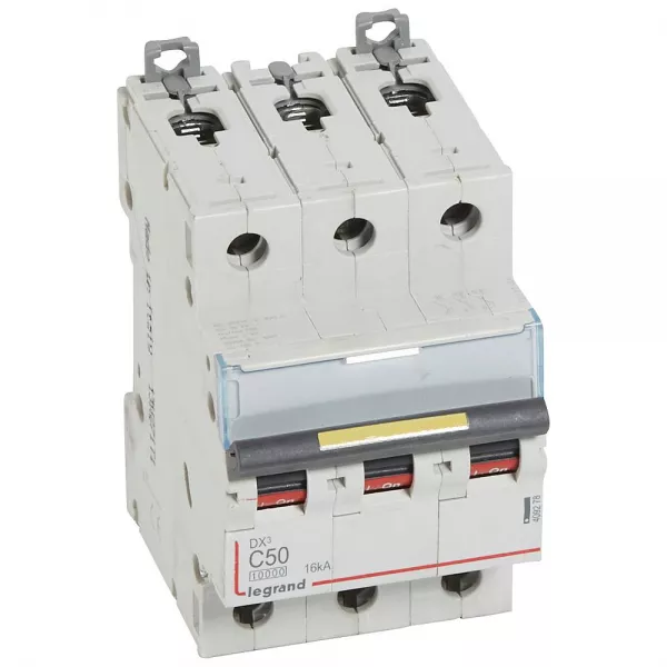 legrand-disj. dx� 1000ka 16ka arriv�e haute/d�part bas � vis 50a -courbe c -3 modules (409278)