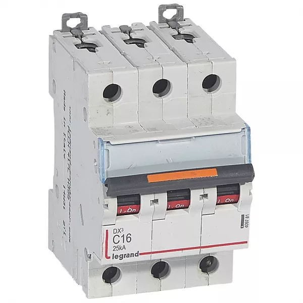 legrand-disj. dx� 25ka arriv�e haute, d�part bas � vis 3p 400v~ - 16a courbe c 3 modules (409781)
