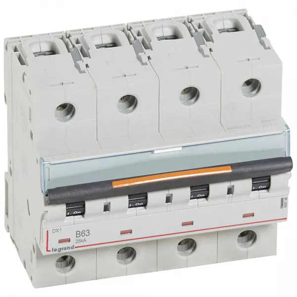 legrand-disj. dx� 25ka arriv�e haute, d�part bas � vis 4p 400v~ - 63a courbe b 6 modules (409748)