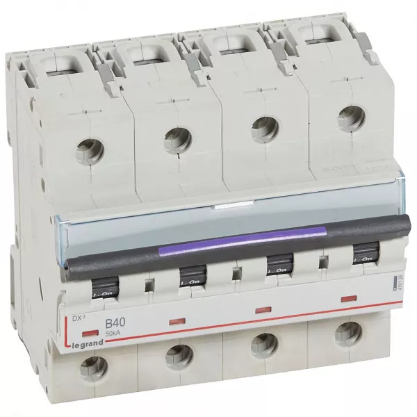 legrand-disj. dx� 50ka arriv�e haute, d�part bas � vis 4p 400v~ - 40a courbe b 6 modules (410126)