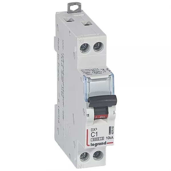 legrand-disj. dx� 6000ka 10ka arriv�e haute/d�part bas � vis 1a -courbe c -1 module (407692)