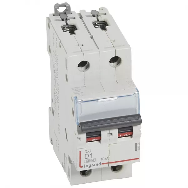 legrand-disj. dx� 6000ka 10ka arriv�e haute/d�part bas � vis 1a -courbe d -2 modules (408008)