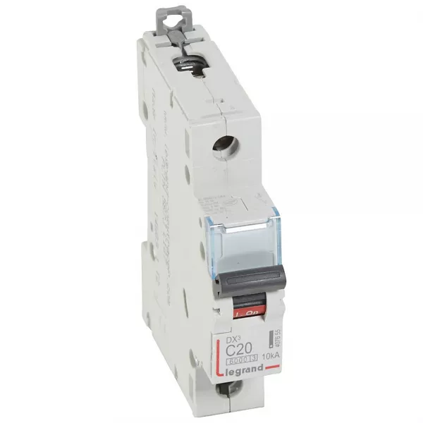 legrand-disj. dx� 6000ka 10ka arriv�e haute/d�part bas � vis 20a -courbe c -1 module (407655)