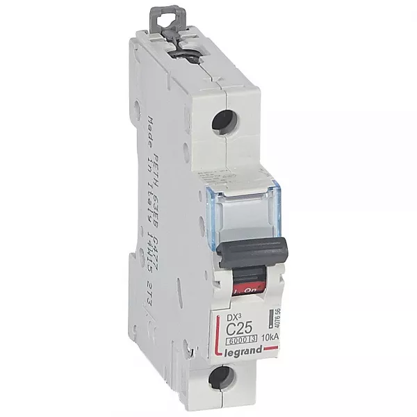 legrand-disj. dx� 6000ka 10ka arriv�e haute/d�part bas � vis 25a -courbe c -1 module (407656)