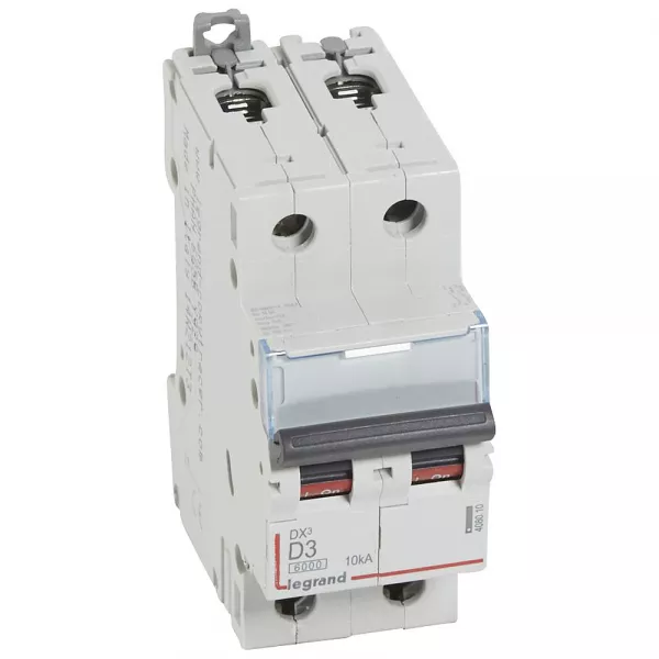 legrand-disj. dx� 6000ka 10ka arriv�e haute/d�part bas � vis 3a -courbe d -2 modules (408010)
