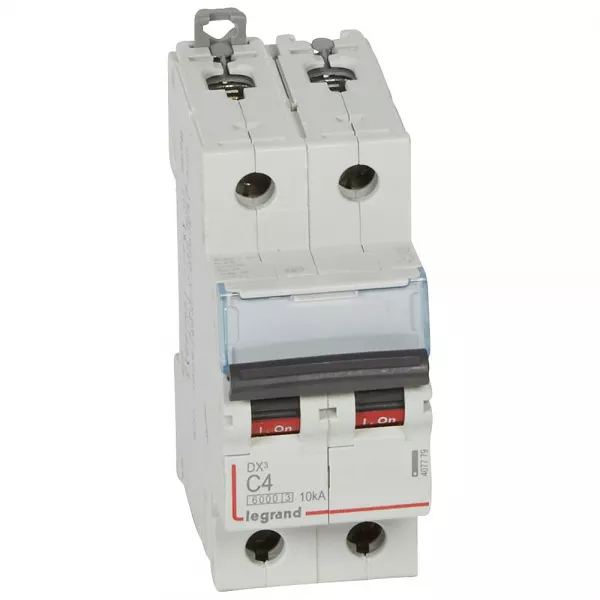 legrand-disj. dx� 6000ka 10ka arriv�e haute/d�part bas � vis 4a -courbe c -2 modules (407779)