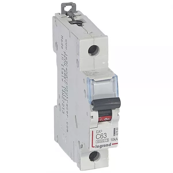 legrand-disj. dx� 6000ka 10ka arriv�e haute/d�part bas � vis 63a -courbe c -1 module (407660)