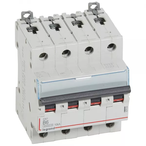 legrand-disj. dx� 6000ka 10ka arriv�e haute/d�part bas � vis 6a -courbe b -4 modules (407593)