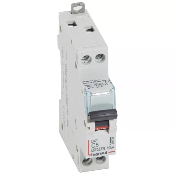 legrand-disj. dx� 6000ka 10ka arriv�e haute/d�part bas � vis 8a -courbe c -1 module (407697)