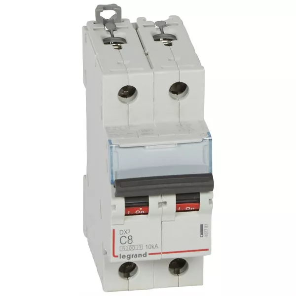 legrand-disj. dx� 6000ka 10ka arriv�e haute/d�part bas � vis 8a -courbe c -2 modules (407781)