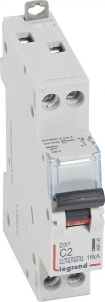 legrand-disj. dx�10000 16ka arriv�e haute/d�part bas vis u+n 230v~ 2a courbe c -1 mod (409145)