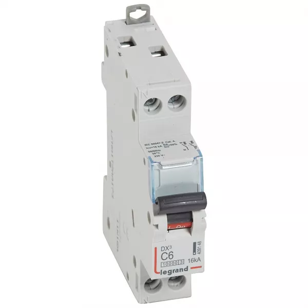 legrand-disj. dx�10000 16ka arriv�e haute/d�part bas vis u+n 230v~ 6a courbe c -1 mod (409148)