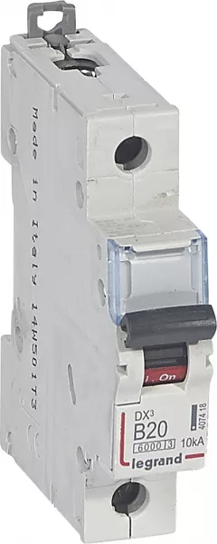 legrand-disj. dx�6000 10ka arriv�e haute/d�part bas � vis 20a -courbe b -1 module (407418)