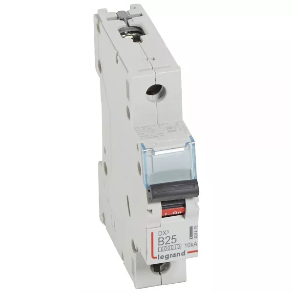 legrand-disj. dx�6000 10ka arriv�e haute/d�part bas � vis 25a -courbe b -1 module (407419)